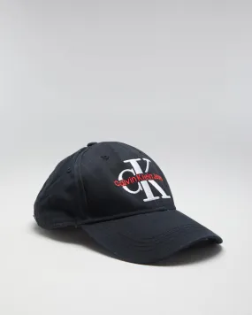 00s Calvin Klein Jeans Black Embroidered Cap - Adjustable