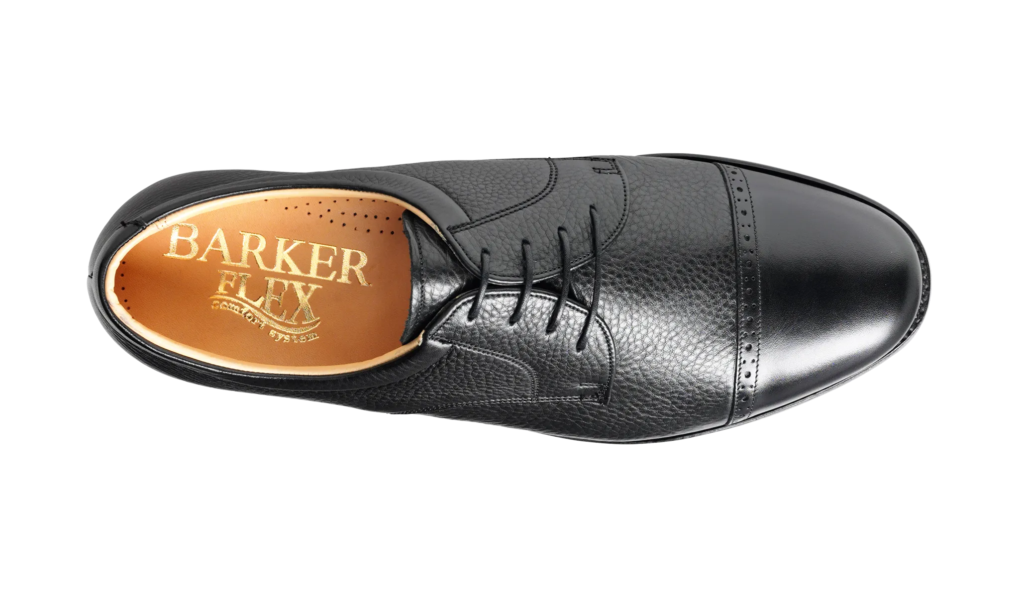 Barker Staines Toe-Cap Shoe -  Black Softie