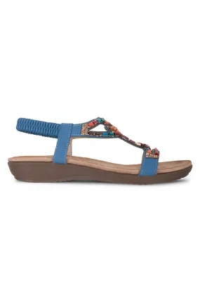 Bead & Diamante Sandal | BLUE | MARIELLA AB