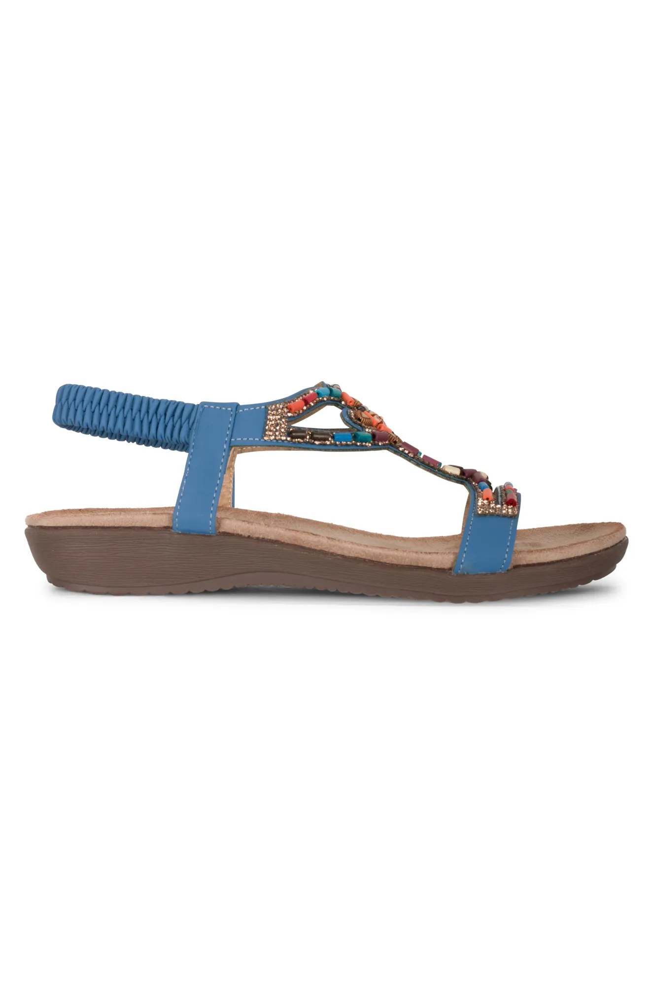 Bead & Diamante Sandal | BLUE | MARIELLA AB