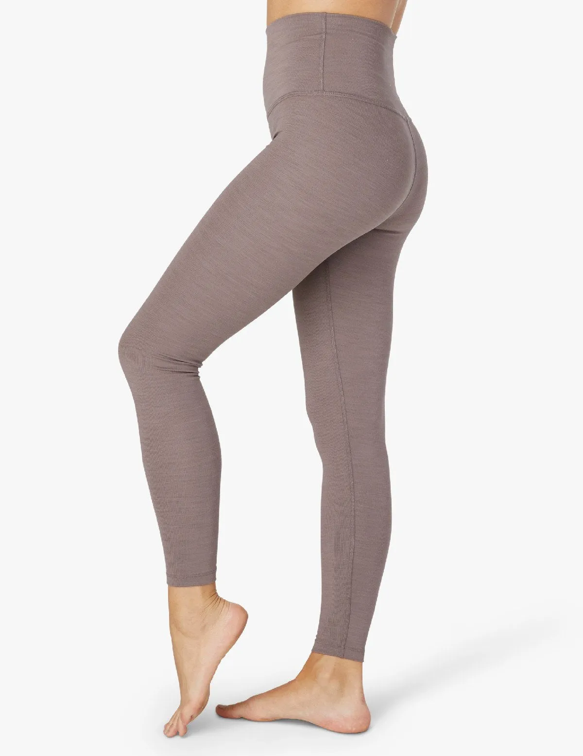 Beyond Yoga Heather Rib High Waisted Leggings Mocha Heather