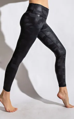 Black Camo Print Leggings