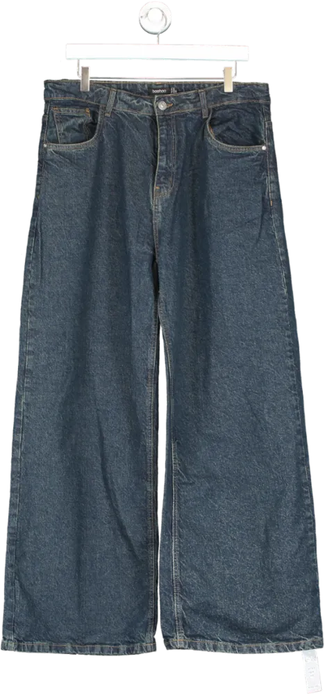 boohoo Blue Wide Leg Jeans UK 14