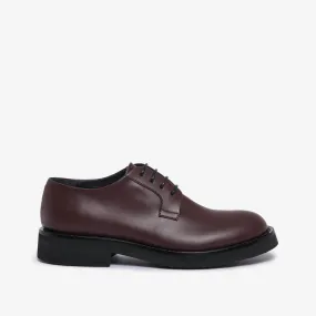 Burgundy women's leather derby