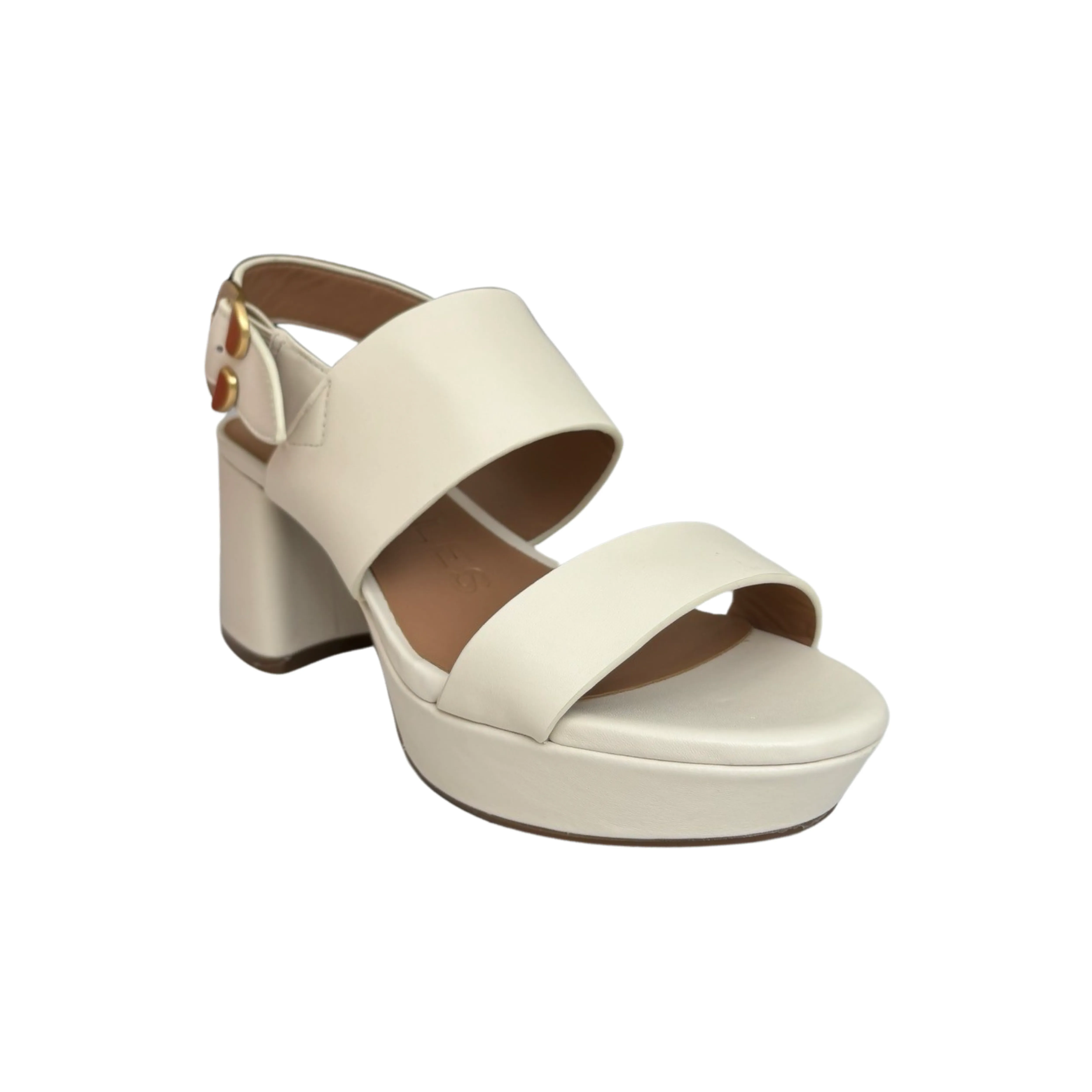 Camera Eggshell Leather Sandal