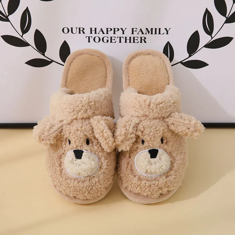 Cartoon Fluffy Dog Slippers