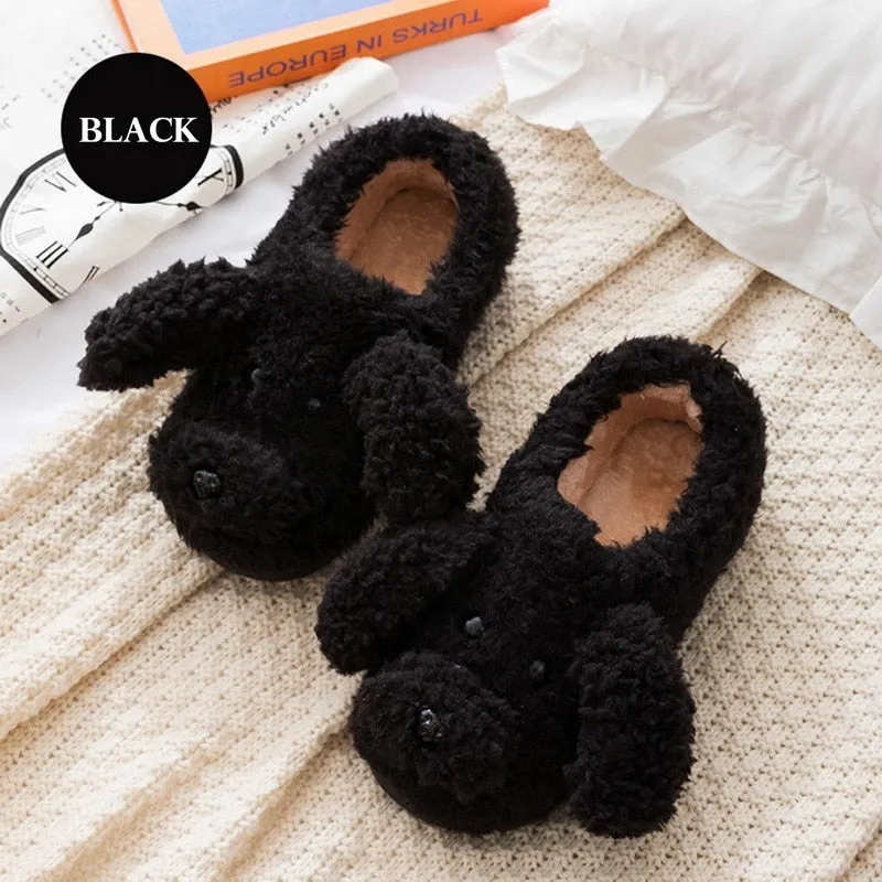 Cartoon Fluffy Dog Slippers