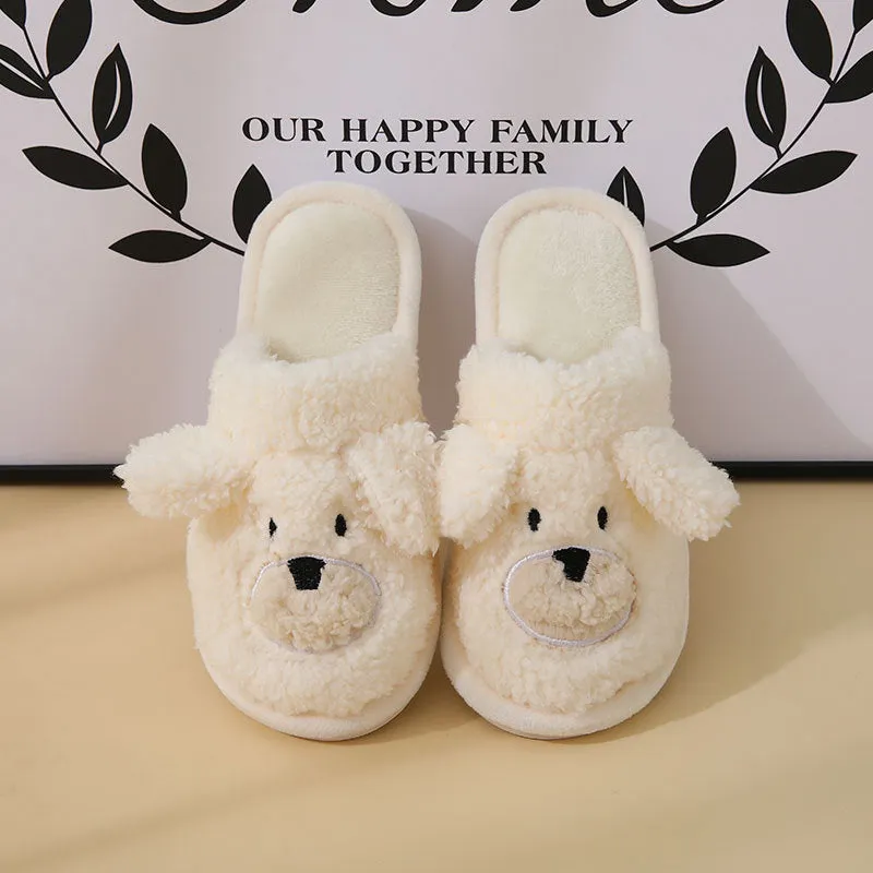 Cartoon Fluffy Dog Slippers