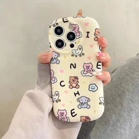 Cartoon Mini Animals Cute Phone Case For iPhone 11, 12, 13, 14, or 15 Pro Max