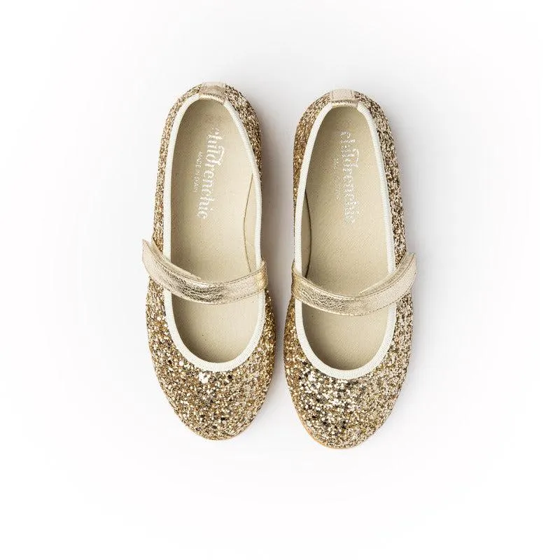 Classic Glitter Mary Janes in Gold