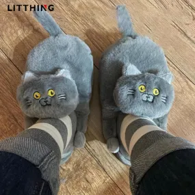 Cuddly Cat Fur Slippers