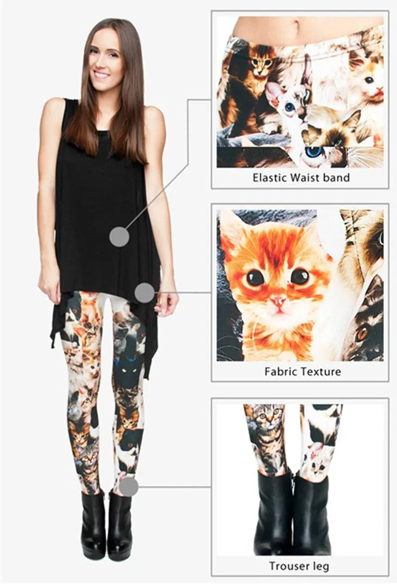 CUTE KITTY CAT LEGGINS