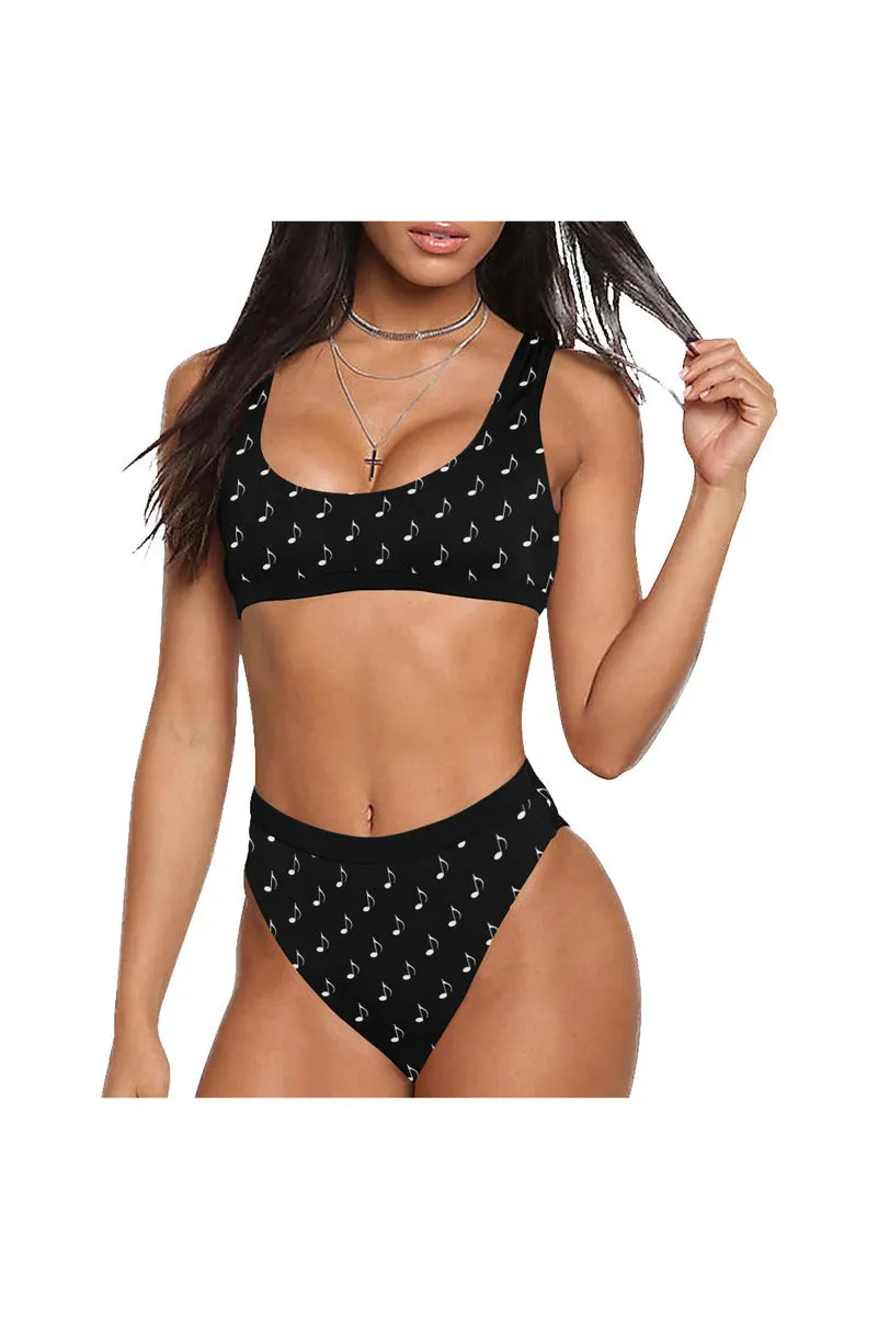 Duly Noted Sport Top & High-Waist Bikini Swimsuit