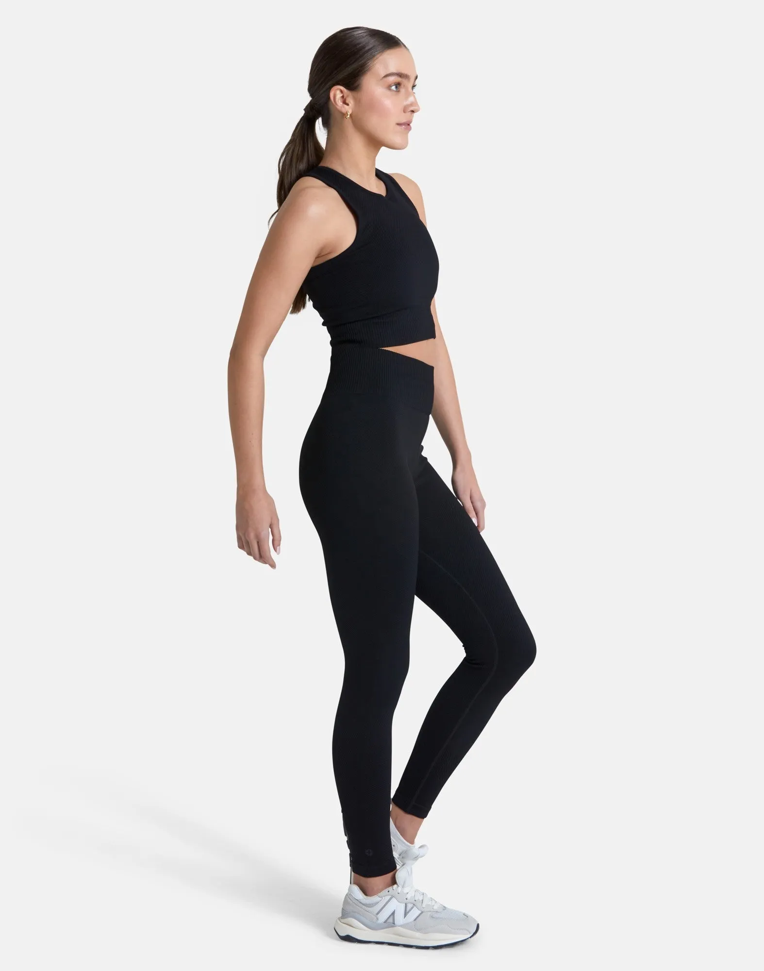 Gym Coffee Essential Knit Legging - Black