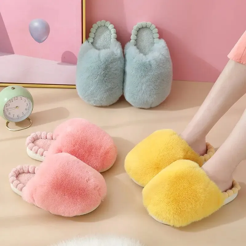 Kawaii Ball Plush Furry Homewear Slippers ME19