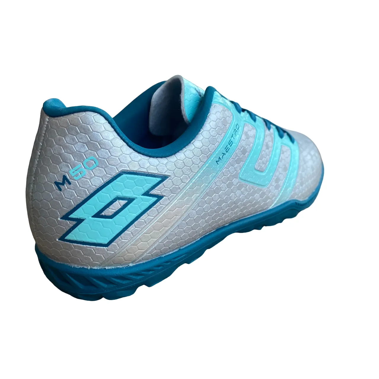 Lotto boy's synthetic grass soccer shoe Maestro 700 IV TF 214650 AU8 silver-blue