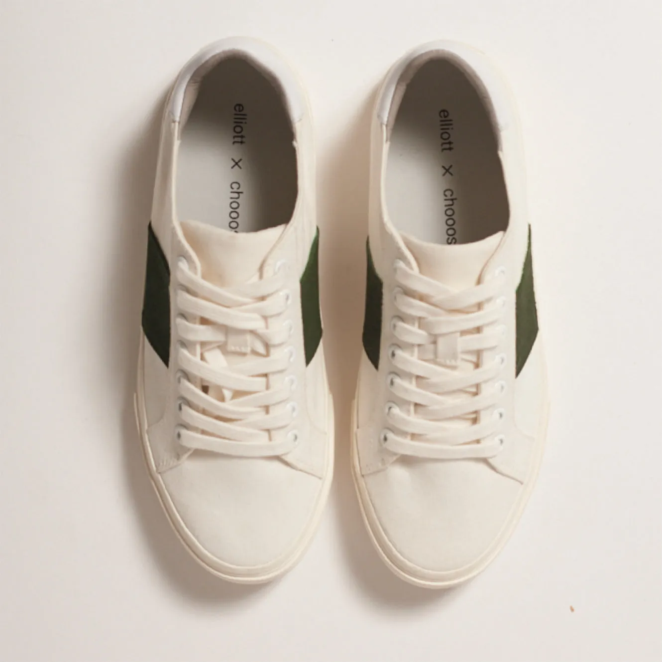 Low Recycled Canvas White/Green