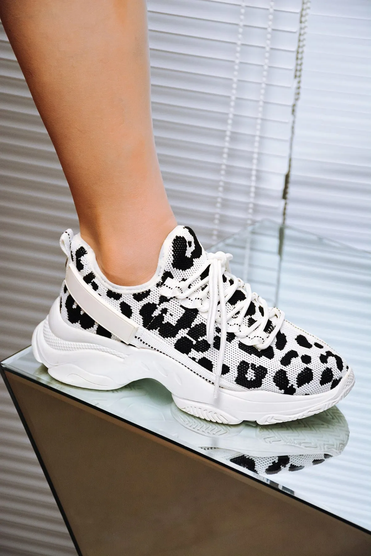 Low Top Rhinestone Sneakers - Animal