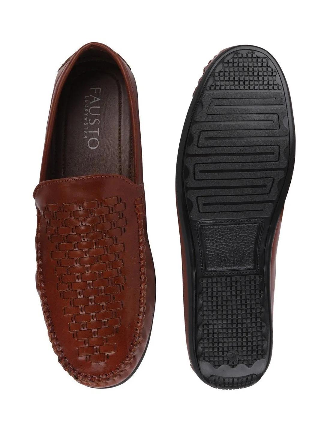 Men Brown Casual Slip-On Loafers