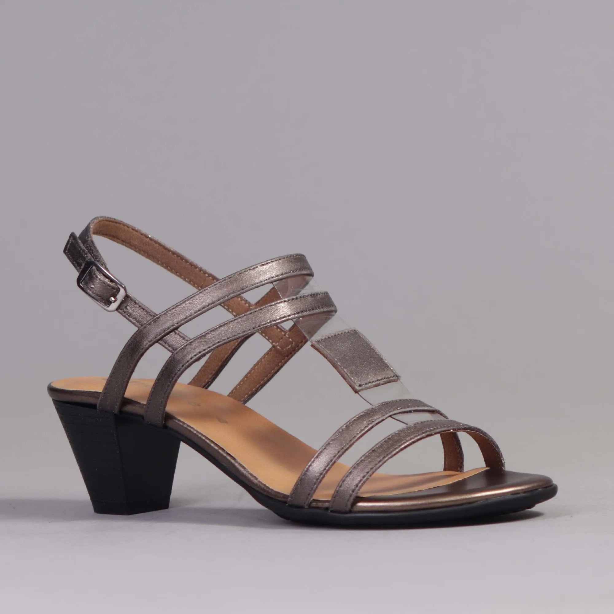 Mid Heel Slingback Sandal in Lead - 12574