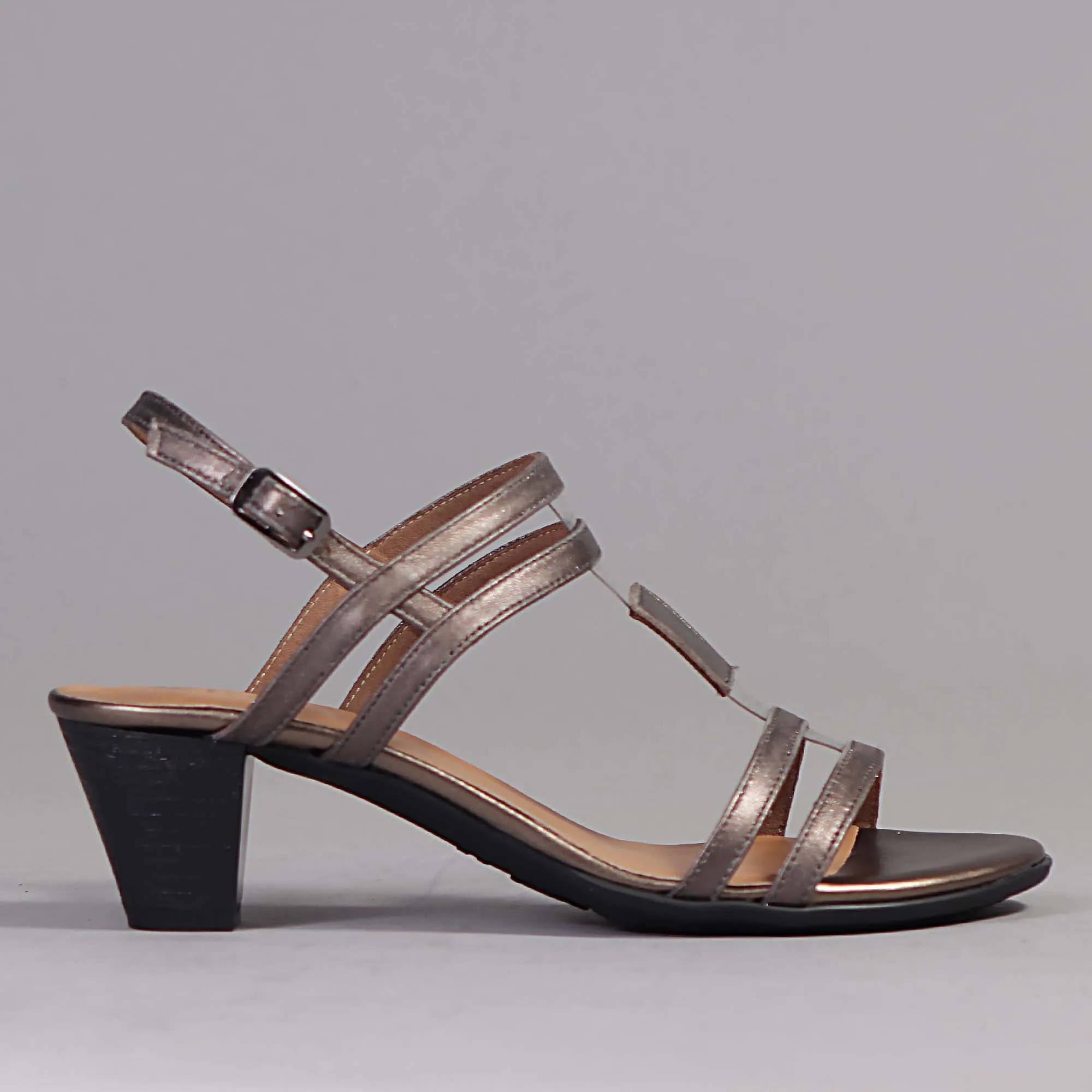 Mid Heel Slingback Sandal in Lead - 12574