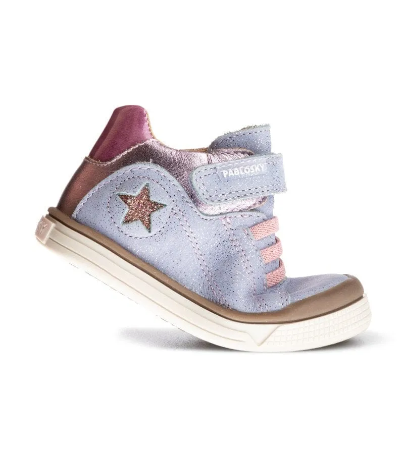 Pablosky Infant Girls Pink Leather Runners - 035142