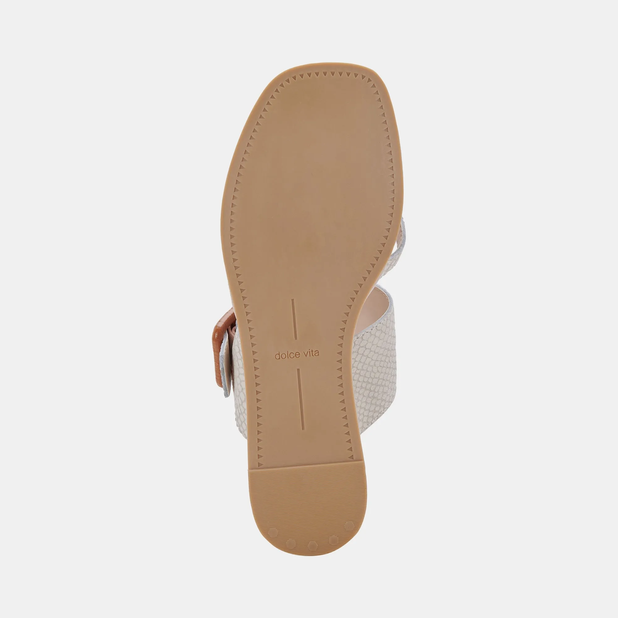 PERRIS SANDALS IVORY EMBOSSED LEATHER