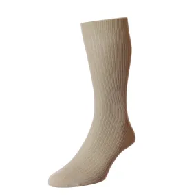 Pure Cotton Rib Socks - Oatmeal