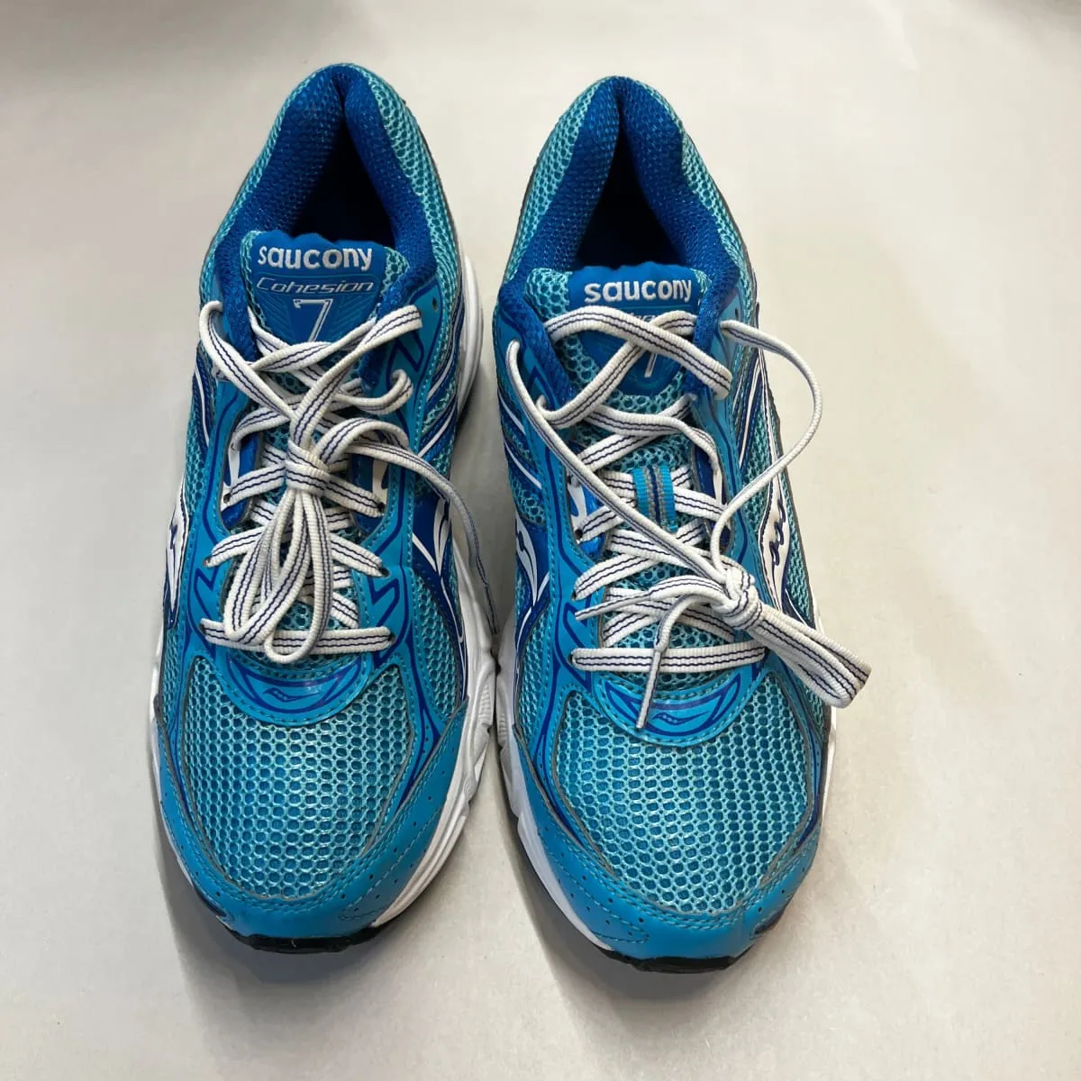 SAUCONY Women's Grid Cohesion 7 -Blue/White- Running Shoe Size 8.5M - Preowned