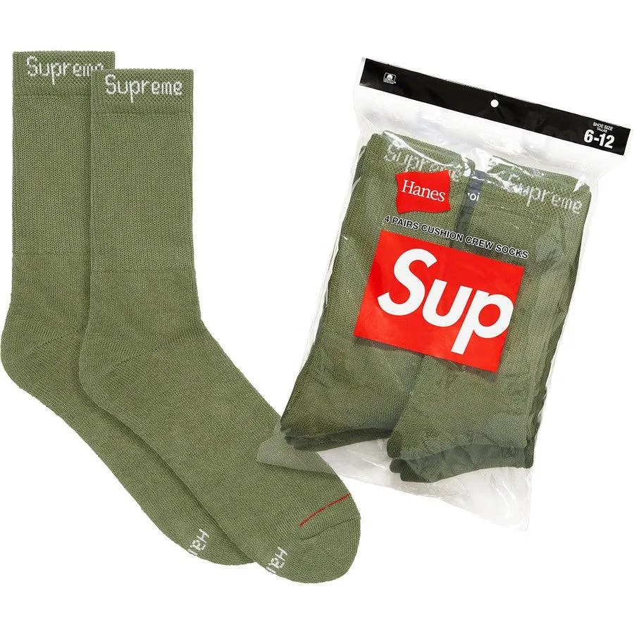 Supreme/ Hanes Crew Socks (4 Pack)