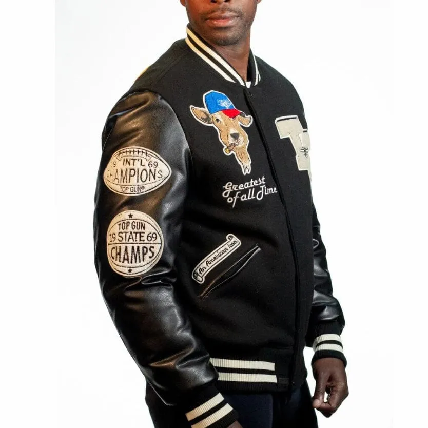 Top Gun Goat Varsity Jacket (Black/Black) TGJ2249