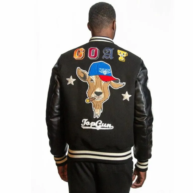 Top Gun Goat Varsity Jacket (Black/Black) TGJ2249