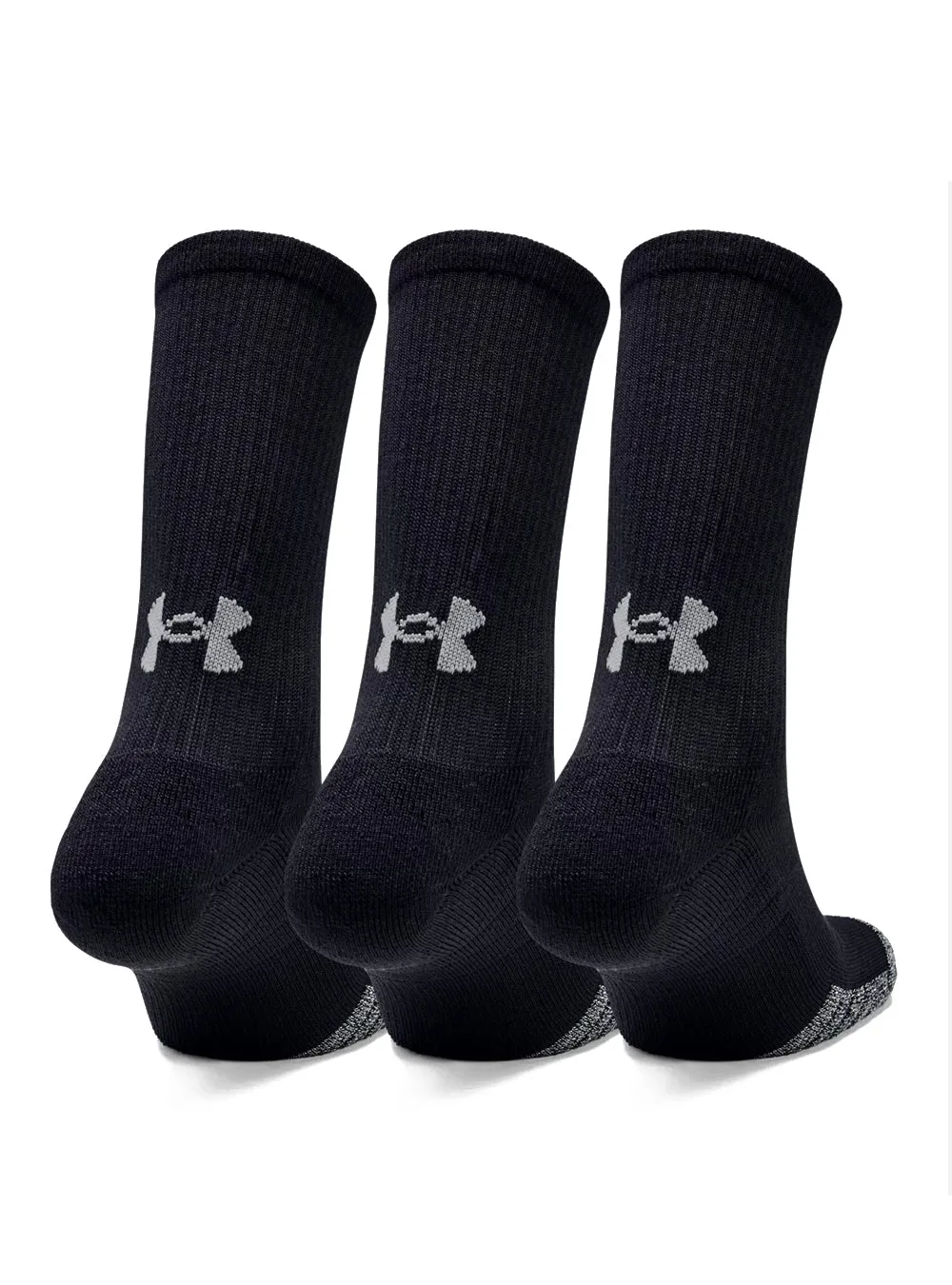 Under Armour Adult HeatGear Crew Socks 3-Pack - Large